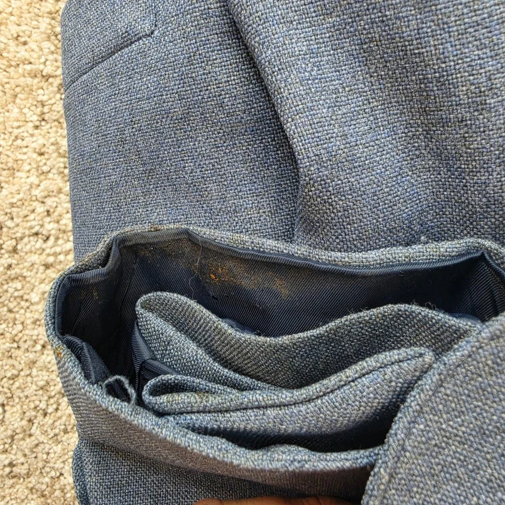 VINTAGE Levis Action Suit Blazer Jacket Mens 44 Grey Blue Two Button Business